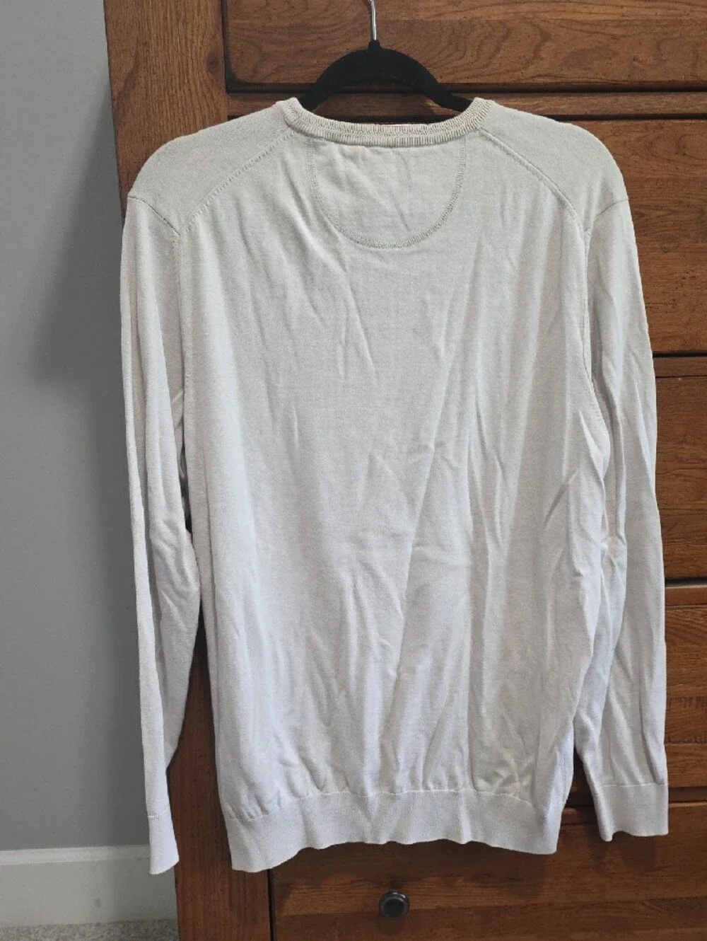 Brax Men's Crewneck Sweater in Cream with Subtle Logo